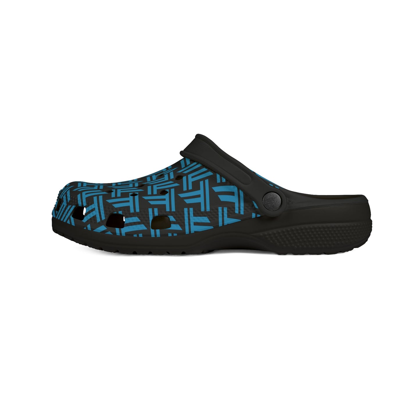 Blue Geometric EVA Foam Clogs – Lightweight Slip-On Garden & Beach Shoes