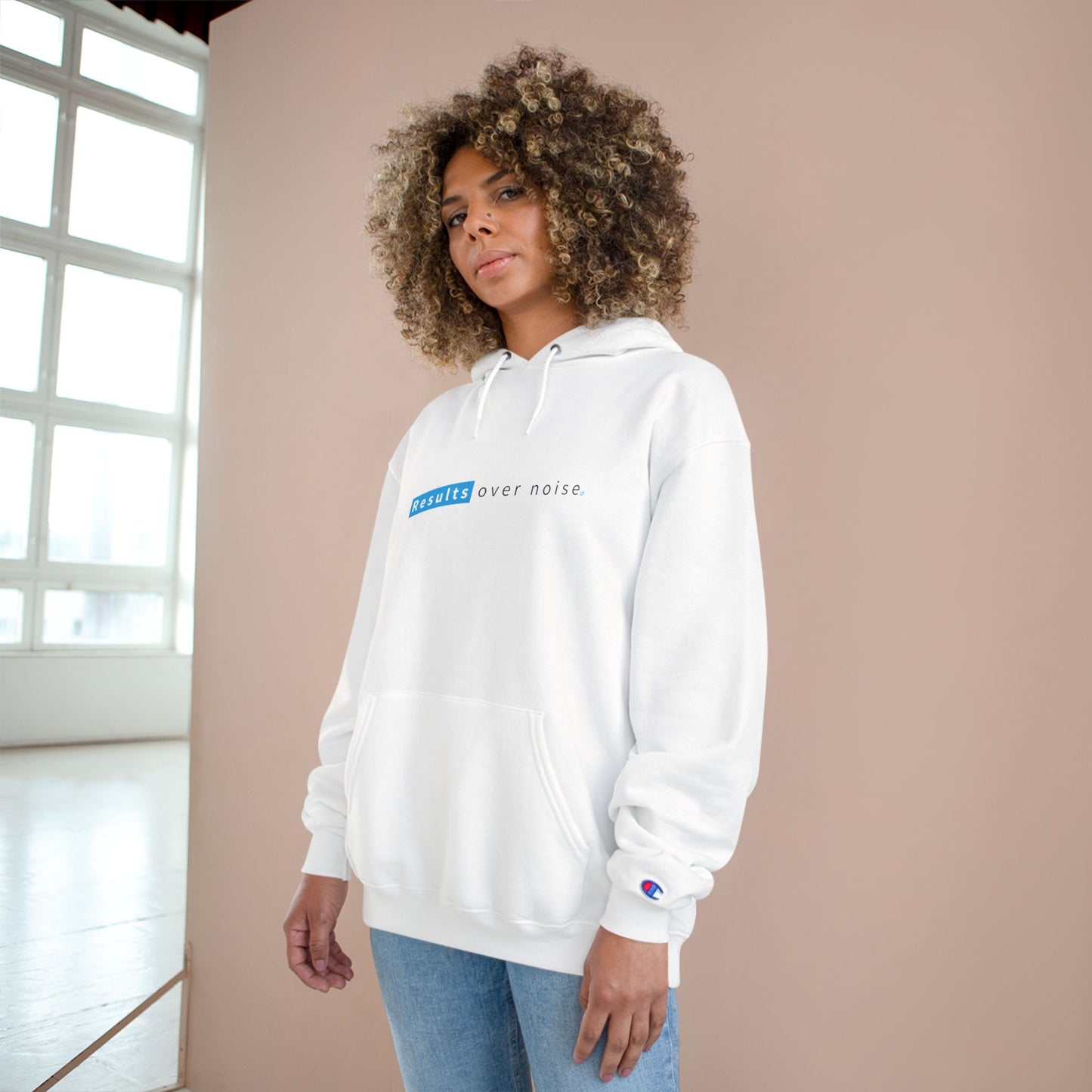 Results Over Noise Hoodie — Minimal Motivational Champion Hoodie