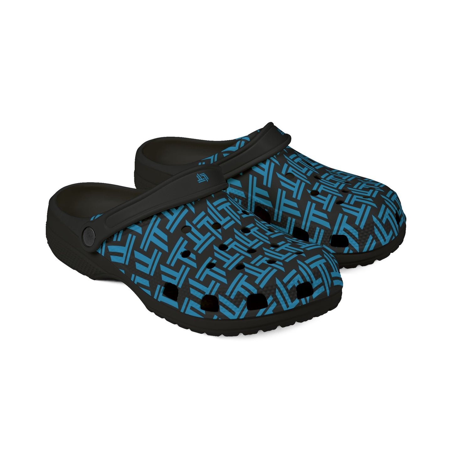 Blue Geometric EVA Foam Clogs – Lightweight Slip-On Garden & Beach Shoes