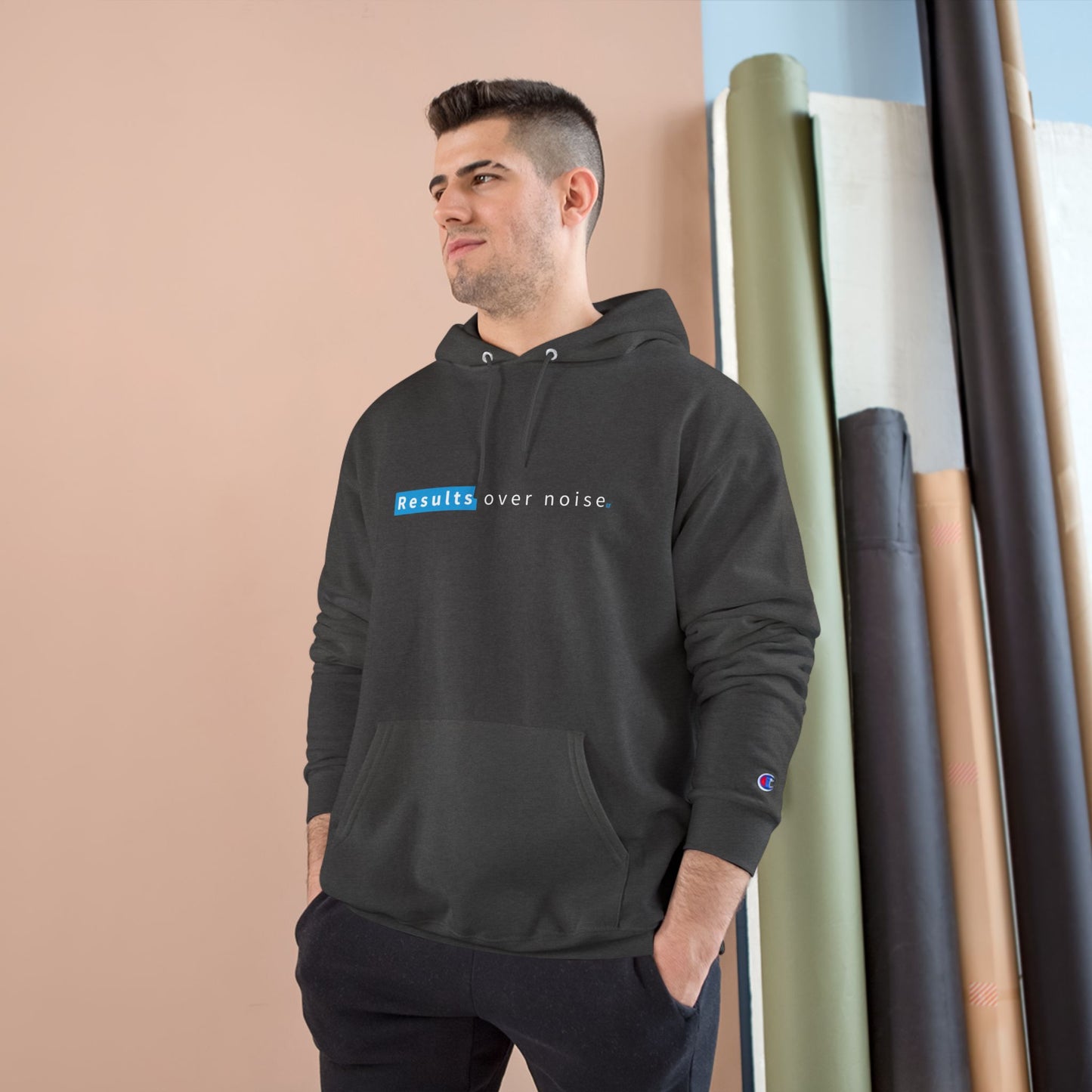 Results Over Noise Hoodie — Minimal Motivational Champion Hoodie