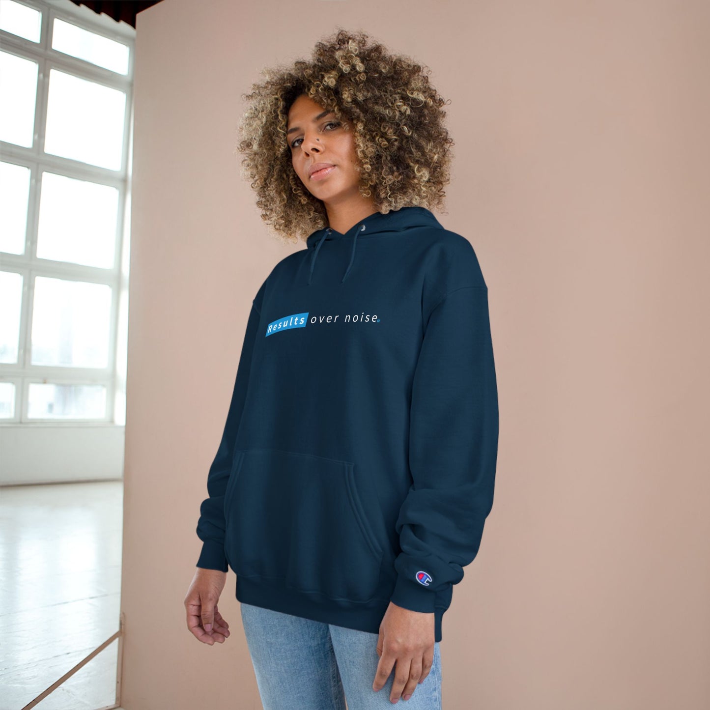 Results Over Noise Hoodie — Minimal Motivational Champion Hoodie