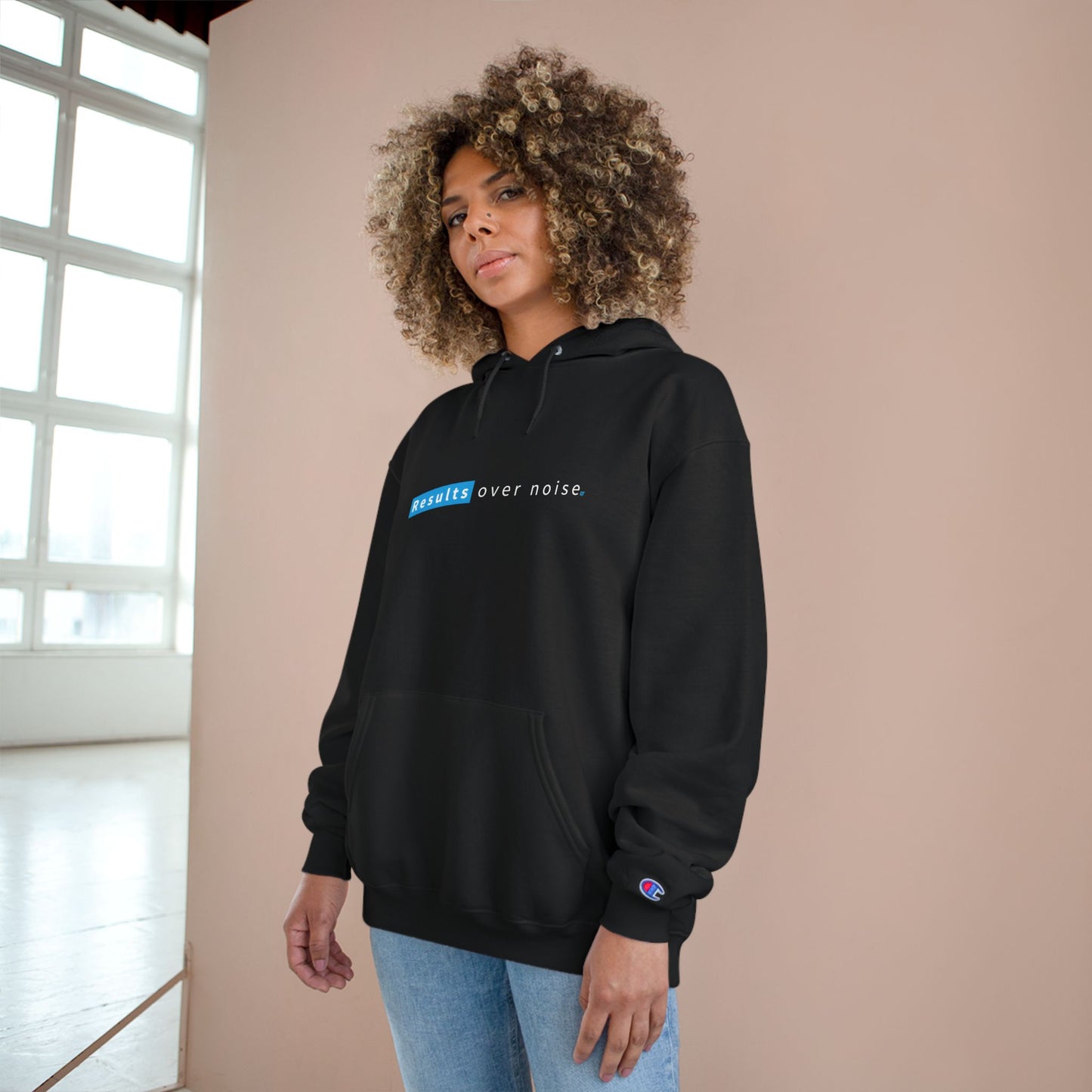 Results Over Noise Hoodie — Minimal Motivational Champion Hoodie