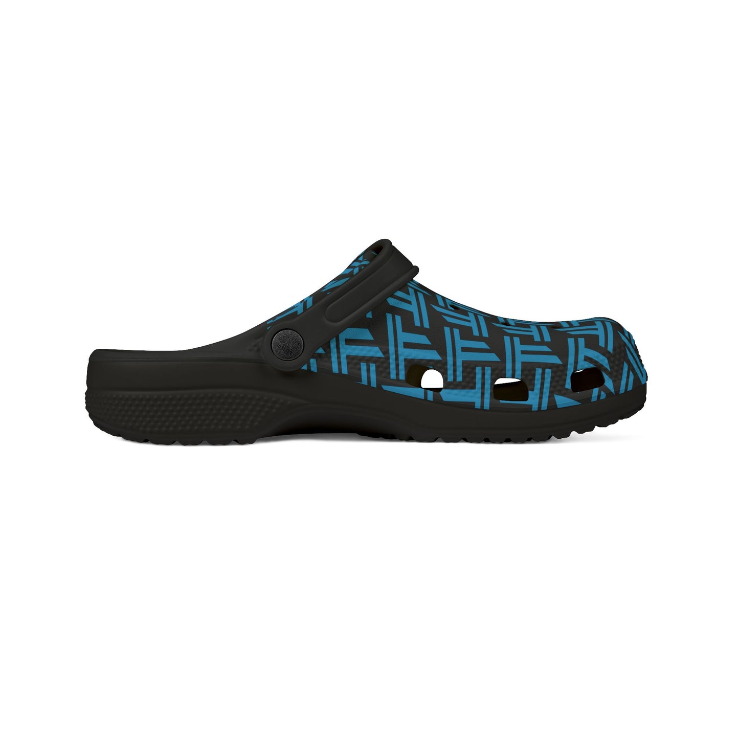 Blue Geometric EVA Foam Clogs – Lightweight Slip-On Garden & Beach Shoes