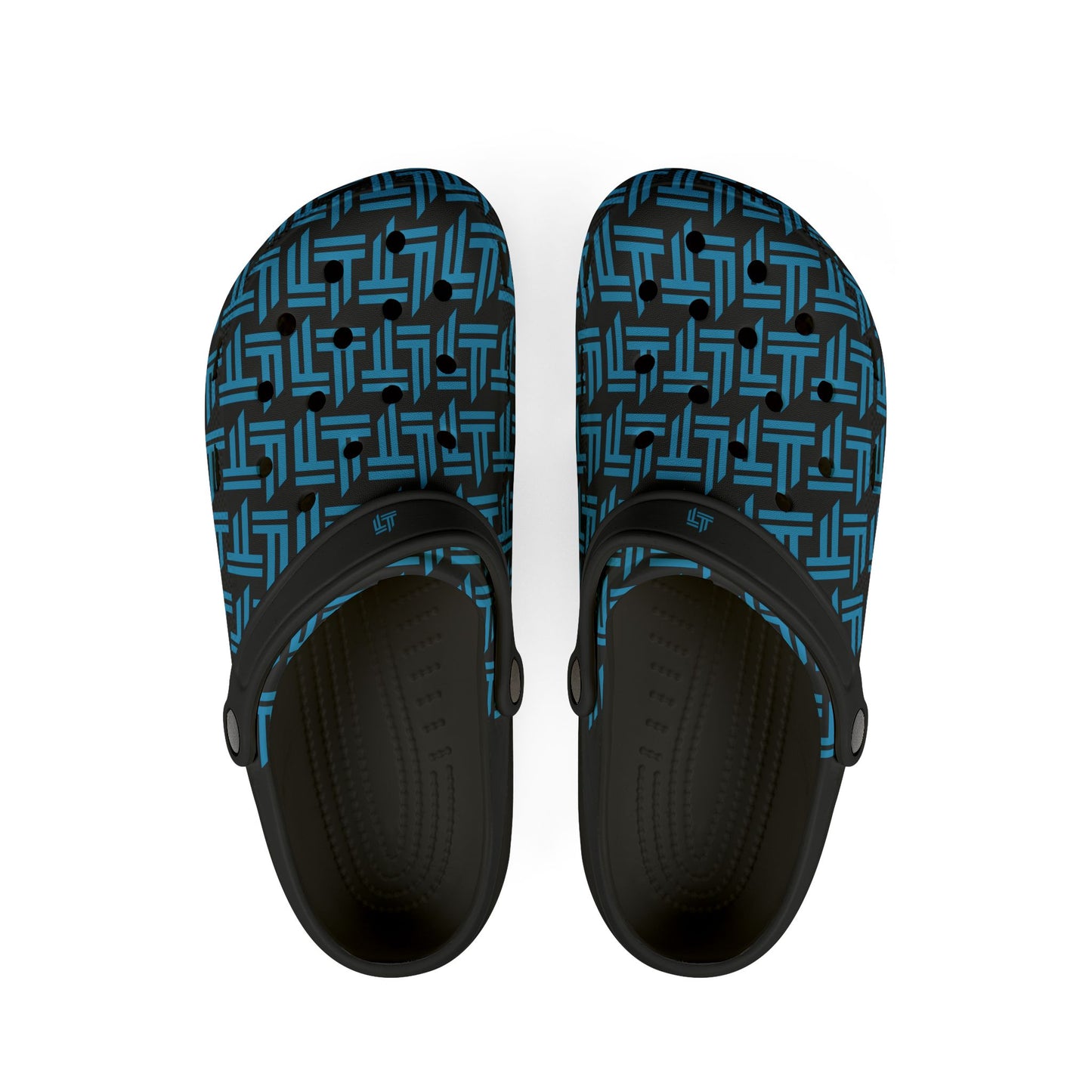 Blue Geometric EVA Foam Clogs – Lightweight Slip-On Garden & Beach Shoes
