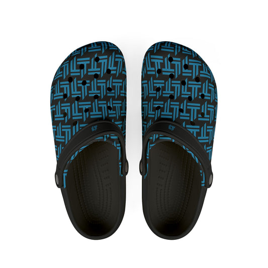 Blue Geometric EVA Foam Clogs – Lightweight Slip-On Garden & Beach Shoes