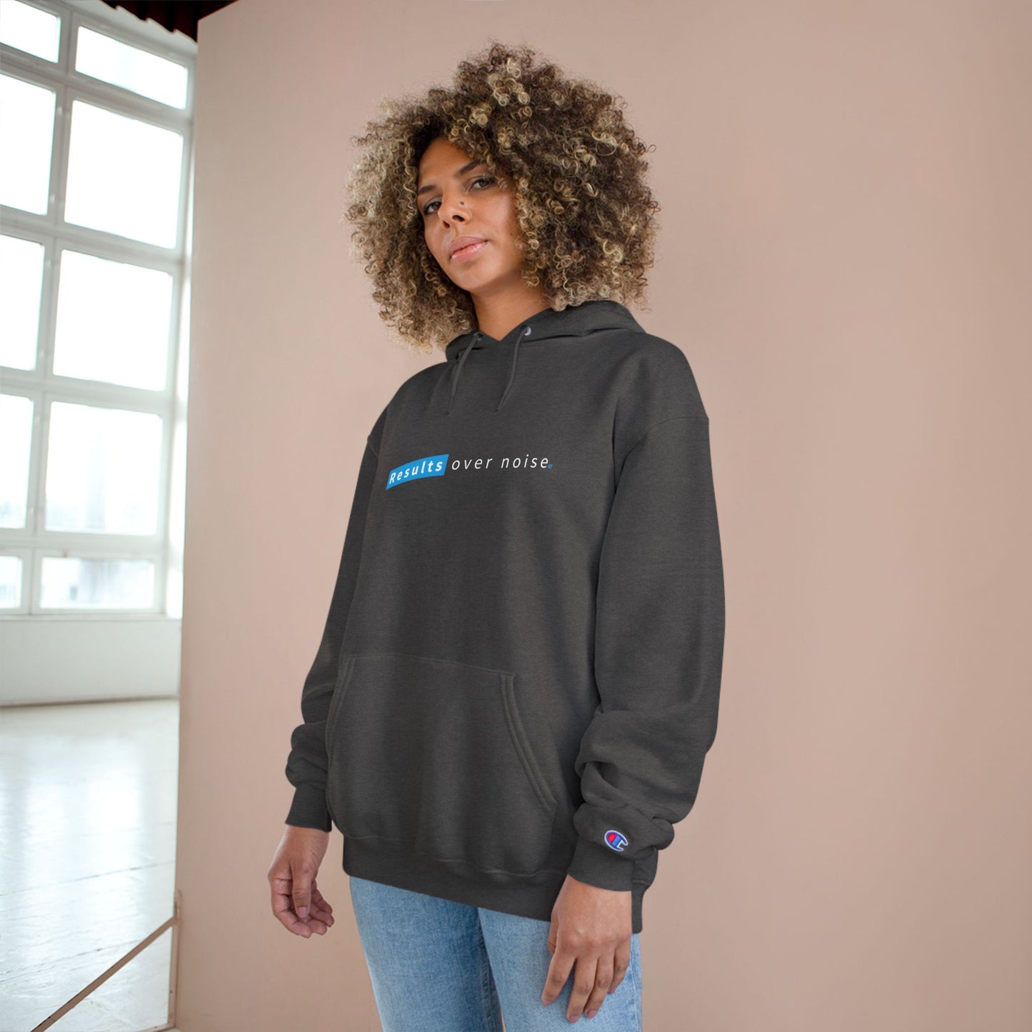 Results Over Noise Hoodie — Minimal Motivational Champion Hoodie