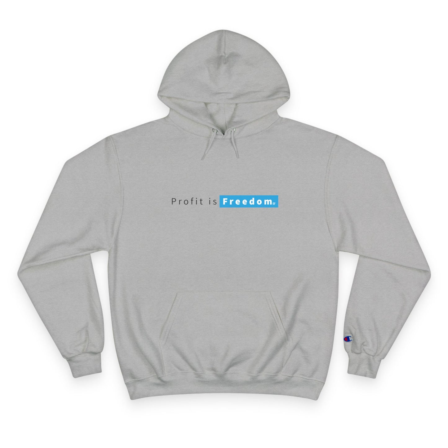 Hoodie — "Profit is Freedom." Minimalist White Champion Hoodie